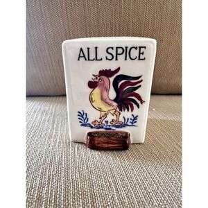 Vintage 50 S Fred Roberts Ceramic Rooster ALL Spice Spice Jar Farm‎